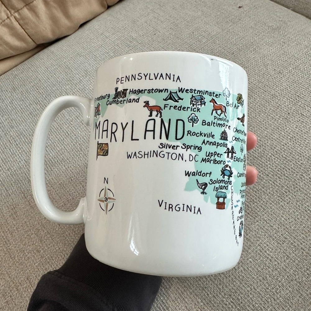 My Place Maryland 28 Oz Mug 222 Fifth PTS International Coffee Cup Large White